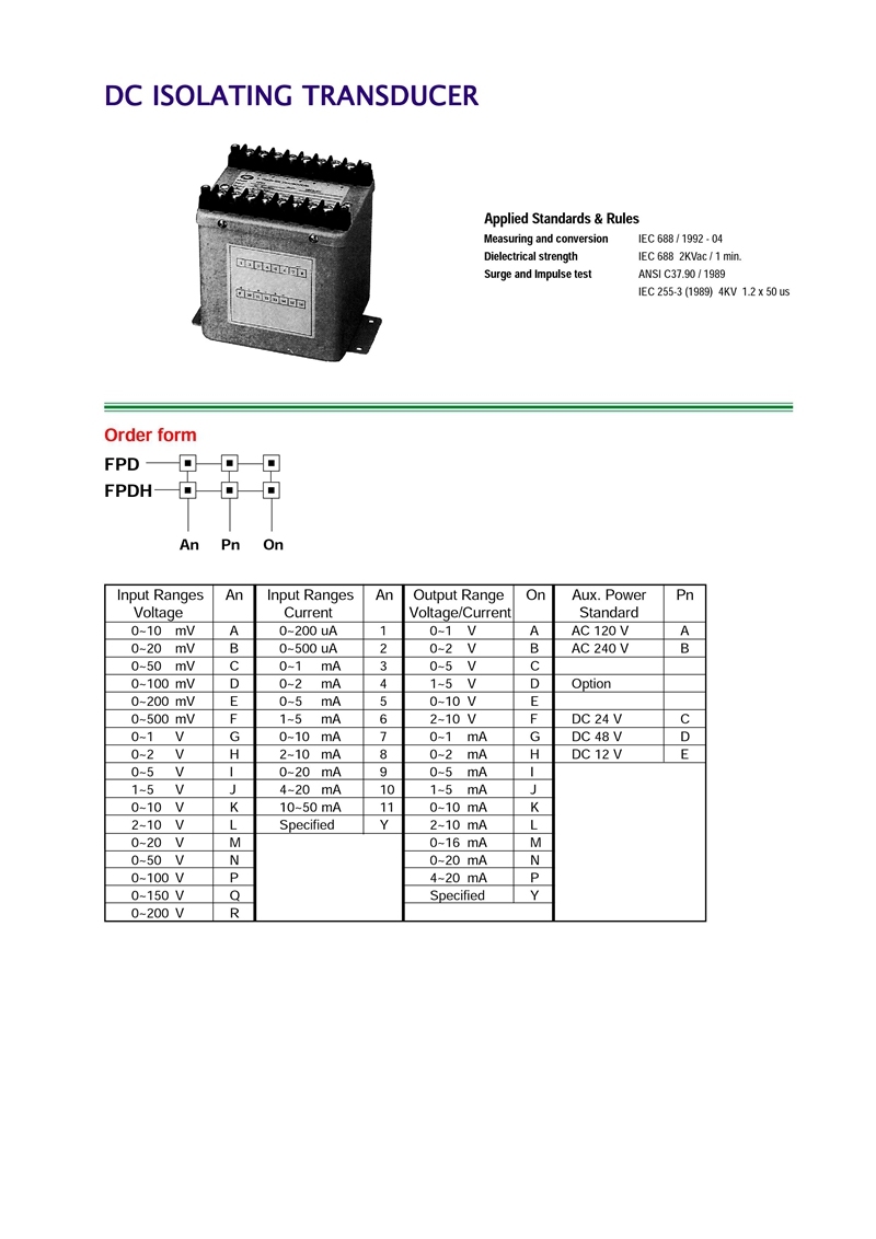 Fp-DC Isolating Transducer