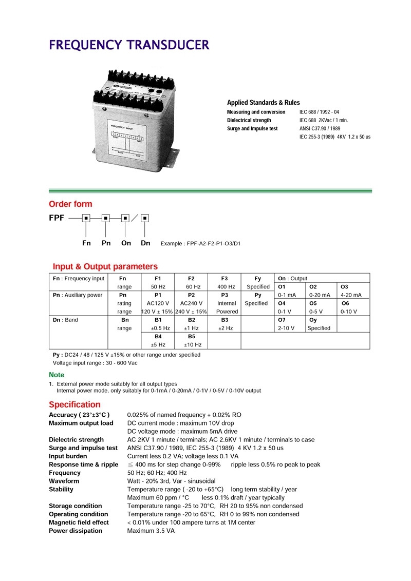 Fp-Frequency Transducer