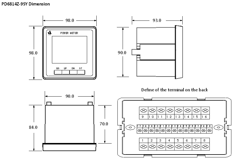 Three Phase Multi-Function Smart Power Meter (PD6814Z-9SY)